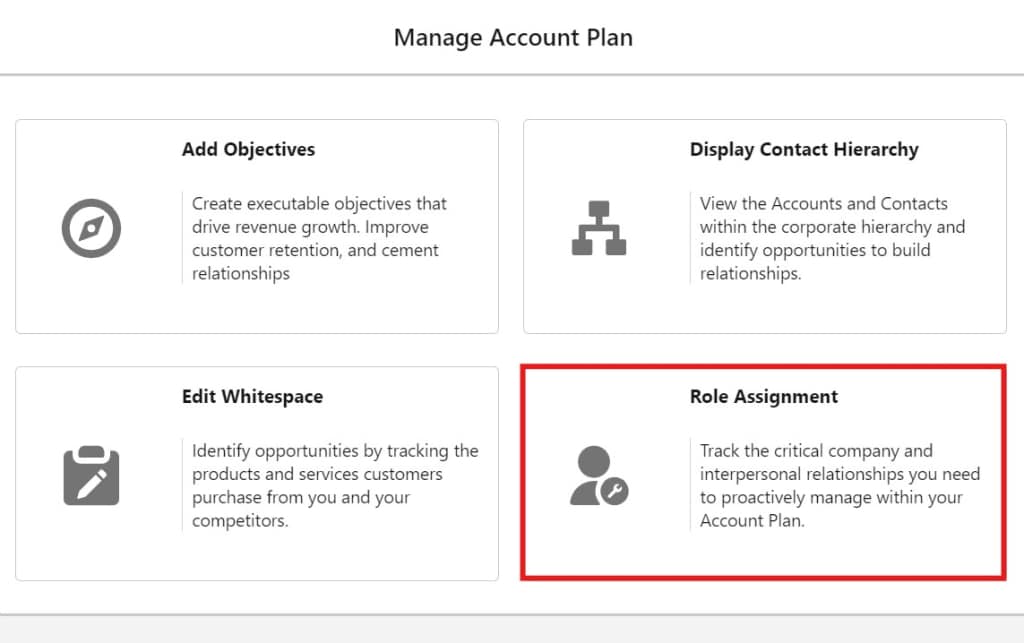 How to select Role Assignment within the Account Planner app by GSP.